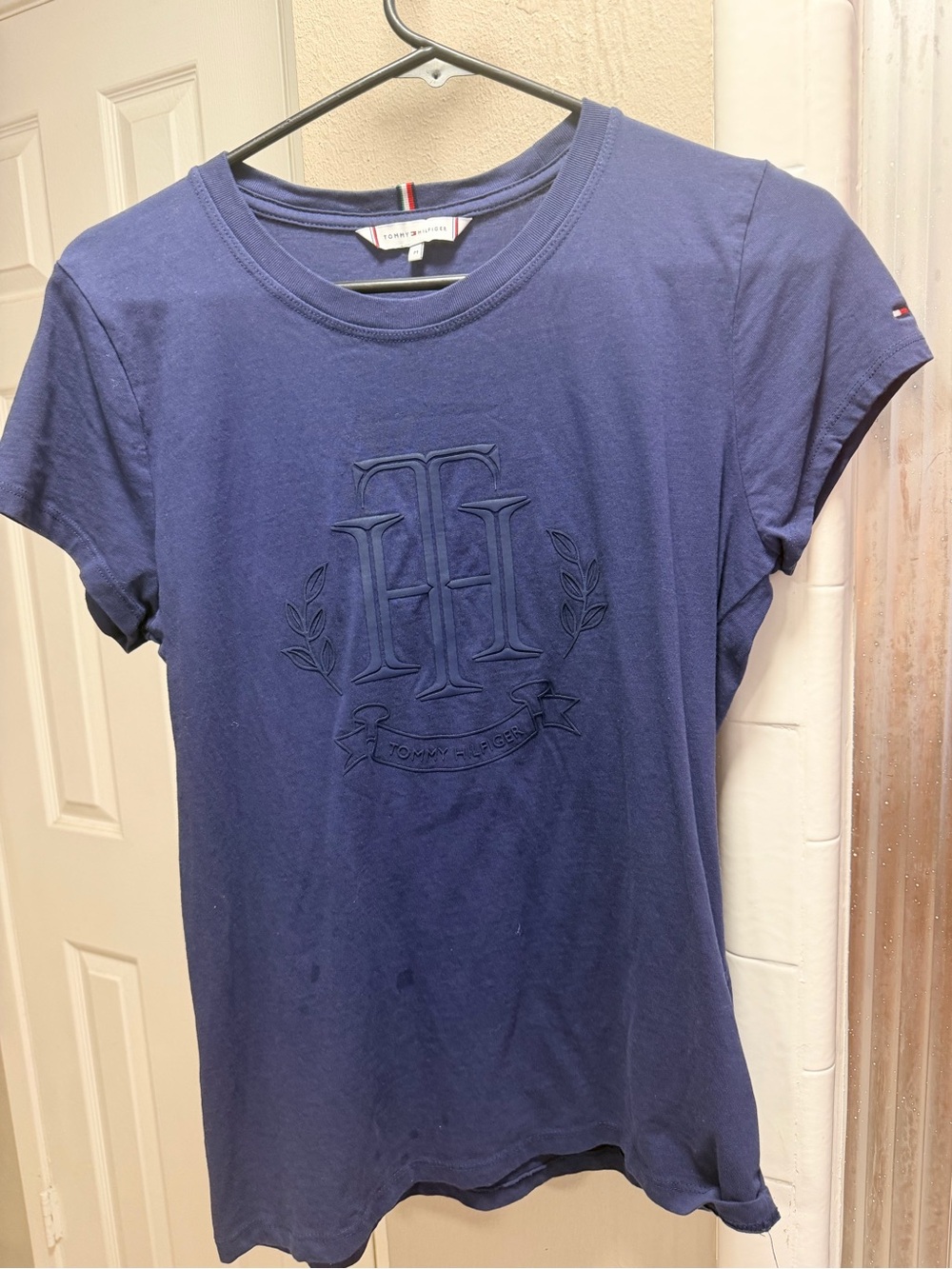 Tommy Hilfiger Navy Short-Sleeve Embroidered Logo Tee
